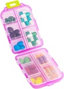 Travel Pill Organizátor, Moisture Proof Denní medicína Dipenser Box, Malý týden Vitamin Pouzdro pro dodatek, Rybí olej, Léky, Kapesní lékárna Roztomilý Kapsle Kontejner 10 Kompartmenty, Růžová