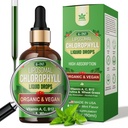Organické chlorofyl kapalné kapky Liposomal pro ženy a muže, 6-in-1 Zelené Superfood Vegan Chlorofyll w / Spirulina, pšeničná tráva, Vitamin C B12 A pro vnitřní deodorant *, Energie, Digestive, 1Packs / 2 Fl Oz