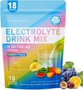 Electrolytes Powder Packets - Cukr zdarma, přirozeně ochucené, 10 Electrolyte & Vitamíny Electrolyte Drink Mix - Variety Pack 6 Flavors, Keto Friendly, Vegan, Non- GMO, 18 Packets