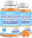 Sugar- bez hořčíku Glycinátové gumy s L- Threonátem, hořčík doplňky pro ženy a muže s Ashwagandha, L- Theanine, GABA, Vitamin C, B6