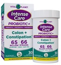 Vital Planet - Intenzivní péče Colon & Zácpa Probiotika Plus Organic Prebiotics, Postbiotika, Parabiotika, Kompletní 4- in-1 Zdravotní dodatek pro dospělé, 65 Milion CFU, 66 Strains, 30 ct