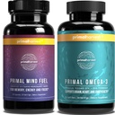 Primal Harvest mysl palivo & Omega 3 doplňky pro ženy a muže Rybí olejové kapsle a mysl palivo mozek booster pilulky Bundle
