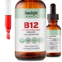 USDA Organic Vitamin B12 Liquid Drops - 5000 mcg Methylkobalamin - Sublingvální, Fast- Absorbing Vegan dodatek - Energie, metabolismus, Mozek, Srdce a imunitní podpora - Alkoholicko-Free, 60 Servings, USA Made