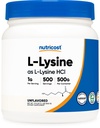 Nutricost L- lysin prášek 500 gramů - čistý L- lysin, Non- GMO, gluten zdarma