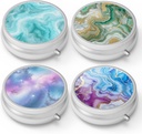 Pouzdro 3 Kompartment Small Pill Case, Přenosné pro kapesní nebo Purse Pill Pořadatel Pill Držák na držák vitaminy, léky, rybí olej a doplňky (4PCS)