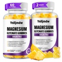 (2 Pack) Glycinát hořečnatý Gummies 500mg, High- Absorpční doplněk hořčíku s vápníkem a vitaminy, Support Bone, Muscle, Night, Memory & Mood, Vegan, Non- GMO, 60 Counts, Ananas Flavor
