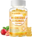 Glycinát hořečnatý Gummies 1000mg - Doplněk hořčíku bez cukru s vitaminem D, B6, CoQ10 pro klidnou náladu a spánkovou podporu - 60 Orange Gummies