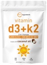 Micro Ingredients Vitamin D3 5 000 IU + K2 MK- 7 100 mcg, 300 Softgels CLAS124; Virgin Coconut Oil CLAS124; 2- in-1 Bone, Immune & Heart Support CLAS124; Easy to Swallow, Non- GMO