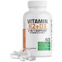 Bronson Vitamin K2 D3 (MK7) Dodatek Non- GMO Formule Vitamin D3 5000IU (125 mcg) & 90 mcg K2 MK-7, Snadné spolknutí D & K Komplex, 60 Kapsle