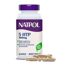 Natrol Mood + Stress 5-HTP 100 mg, Dietní dodatek pro vyvážený nádech, Kapsle pro dospělé, 30 Kapsle, Až 30 denní dodávky