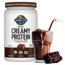 Zahrada života Krémový organický Vegan Protein Powder + OatMilk, 20g Kompletní rostlinný protein, Coconut Water, MCTs, Strouted Grains, Prebiotics, Probiotics - Gluten- Free, Chocolate Brownie, 2 LBS