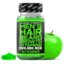 Nejlepší Beard Stuff Beard Růstové vitamíny - Biotin Gummies for Beard & Hair Growth - Maximální síla 620,000mcg Biotin s kolagen, MSM, Keratin & Bamboo Extract
