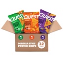 Quest Nutrition Tortilla Style Protein Chips Variety Pack, Chili Lime, Nacho Cheese, Naded Taco, Low Carb, High Protein, Gluten Free, 1.1 oz (balení po 12)