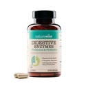 NatureWise Digestive Enzymy - Multi enzymy s probiotika + Prebiotika - Post Mealtime Comfort & Bloating Support + AIDS Digestion and Gut Health - Soy- Free, Non- GMO - 60 Kapsle [1-Month Supply]