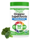 Orgain Organic Greens Powder + 50 Superfoods, Original - 1 bilion probiotika pro stravitelné zdraví, Antioxidanty, Vegan, Plant- based, gluten- Free, Non- GMO, Green Juice & Smoothie Drink Mix - 0.62lb