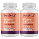 N- acetyl L- cystein 600mg (NAC) (120 Vegetariánských kapslí) (120 x 2) - No Stearates - Vegan - No Fillers - No Silica - No Gelatin - Gluten Free - Non GMO