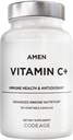 Amen Vitamin C + doplněk se zinkem, bioflavonoidy, Quercetin, Rose HIPS, Elderberry - Vegan, Non- GMO - 2 měsíce Dodávka - 120 Kapsle