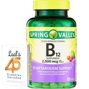 Jarní údolí Vitamin B12 Quick- Rozpusťte tablety dodatek stravy CLAS124; Vitamin B12 2500 mcg CLAS124; B Vitamíny CLAS124; Vitamin B12 Complex pro ženy a muže CLAS124; 120 Tablet Bundle s Lual 45 cukrovky Decoded