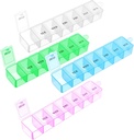 Týdenní Pořadatel pilulek, 4Pcs 7 dní Pouzdro Denní Vitamin Case Medicine Box Portable Medicine Organizátor s Compartment 4 Barvy AM PM Pill Kontejnery pro lékařské doplňky Rybí olej