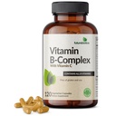 Futurebiotika Komplex vitaminu B s vitaminem C podporuje výrobu energie, nervový systém a imunitní podporu - Non- GMO, 120 Vegetariánské kapsle