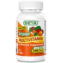 DEVA Vegan Multivitamin a Mineral Supplement - Jeden denní vitamin Formule se zeleninou - Železo zdarma - 90 potahovaných tablet, 1- balení