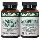 NutraMedix Fitness Plan Dodatek Bundle - Zahrnuje magnesium- malate for Energy & Athletic Support a Serrapeptáza for Joint & Mobility Wellness - Fitness Supplements -2- Kousek Capsule Set