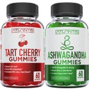 60 Ashwagandha Gummies + 60 Tart Cherry Gummies - Ashwagandha zvyšuje energetické úrovně a posiluje imunitní systém - Tart Cherry má pokročilé čistící prostředky pro okamžité Gout Pain Reli