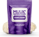 MUUK 'SUPERFOODS CLANE124; Pure Organic Lion' s Mane Mushroom Powder CLANE124; Brain- Boosting, USA- Made CLANE124; 3.5 oz (100g), 60 Servings
