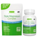 Triple Magnesium Complex 180 Tablety + Zinek Complex Vegan Bundle, High Absorption Chelated Magnesium + 25mg Chelated Zinek Picolinát & Bisglycinát s mědí, od Igennus