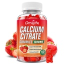 Citrátové žvýkačky vápníku, bezcukerné vápník Citrát 1000mg pro svalovinu zdravé, Absorpce vápníku doplňky pro dospělé a děti, Jahoda, 60 Počet
