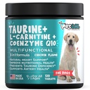 Taurin dodatek pro psy s L- karnitin a koenzym Q10 (CoQ10): Vet Endorsed for Enlarged Heart (DCM), městnavé srdeční selhání, Taurin nedostatečnost: 3-in-1 Virus 124; Dog Supplements - 120ct
