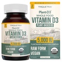 Organický vitamin D3 5 000 IU - 100% celopotravinová a plant- Based Cholekalciferol Form, 100% Vegan Vitamin D - Vylepšený komplexem Prebiotic & Superfood - Organic, Vegan, GMO & gluten zdarma (60 Kapsle)