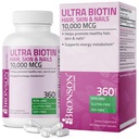 Bronson Ultra Biotin 10.000 Mcg Vlasová kůže a hřebíky dodatek, Non- GMO, 360 Vegetariánská kapsle