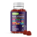Viteey Womens Multivitamin Gummies - Imunitate Support - 12 in 1 Essential Vitamins & Minerals - Vitamin A, C, D3, E, B6, B12, kyselina listová, biotin, vápník, zinek & More - Vegetarián - Malina ochucená