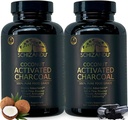Activated Coconut Charcoal Capsules - Podporuje zdraví - Vegan, Organic, Non- GMO, No Additives - X- Large Bottle 210 Count - Pack of 2