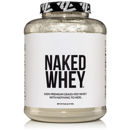 NAKED WHEY 5LB 100% tráva Fed neochucený syrovátkový protein prášek - pouze 1 ingredience, nedenaturovaný - Bez GMO, Soy nebo gluten - Bez konzervantů - Podpora růstu a obnovy svalů - 76 Služeb
