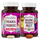 Mama Natural Prenatal Bundle - Organické prenatální vitamíny pro ženy + cílené probiotika pro těhotenství a poporodní wellness - Jen 2 pilulky denně - Vegan & Non- GMO (30 Day Supply)
