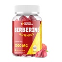 2000mg Doplněk Berberine Gummies - High Potency Berberine s Ceylon Cinnamon Candy, Turmeric, Magnesium, Chrom - Bez cukru, Vegan, Non- GMO, Gluten- Free - Peach Flavor 60 Gummies - 1 balení