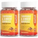 Kurkumin Gummies 500 mg pro dospělé, s Black Pepper, Zázvor kořenová, Vitamin C, Nízký cukr Ovocné gumy, Orange Flavor - 120 Počítá