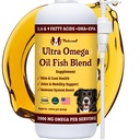 Natural Dog Company Ultra Omega Oil for Dogs a 2000 MG Omega 3, 6, 9 with Salmon, Pollock & Flaxseed Oil, EPA & DHA, Dog Supplement for Skin, Coat, Joints, Alergie & Itch Relief, Dog Fish Oil 16oz