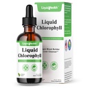LIQUIDHEALTH Liquid chlorofyl kapky - vnitřní deodorant, jaterní detox, imunitní podpora, podporovat kolagen pro vlasy & kůže, zastavit špatný dech, snížit appetit - Made in USA, Vegan, Non- GMO (2 oz)
