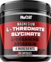 60 Kapsle - Magnesium L- Threonát Kapsle 500mg Magnesium Glycinát 500mg L- Theanine 200mg & Apigenin 50mg - Působivé výhody pro podporu pozitivní nálady, imunitní systém, zdraví mozku a zaměření