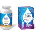TheraTears 1200mg Omega 3 dodatek pro oční výživu, Organic Flaxseed Triglyceride Fish Oil & Sucho Oční terapie Mazání oční kapky pro suché oči, konzervace volné oční kapky