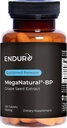 MegaNatural BP, Grape Seed Extract Supplementary with Sustainable-release California Grape Seed Extract Bylinné doplňky pro optimální absorpci a podporu energie, 150 mg, 120 tablet