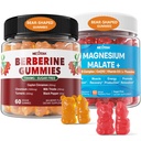 2Pack Berberine dodatek Gummies 1500mg + 2Pack Magnesium Malate s CoQ10- 100mg Gummies