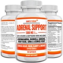 Adrenal Support a Cortisol Manager - 90 Kapsle, Adrenal Health Dodatek s Ashwagandha, Licorice Root, Rhodiola Rosea, Ginseng, Svatá Basil pro Adrenal Únava pro ženy a muže