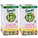 Sanar Naturals Colon Cleanser, 90 Kapsle (2 Pack) - Dietní Vláknina, Bylinné a Probiotika Blend, Stravovací podpora, Colon Cleanse Dodatek pro ženy a muže