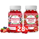 Lunakai Prenatal Vitamin a ženské multivitaminové gumy Bundle - Těhotenství Multivitamin Gummy s kyselinou železitou a listovou - se 100% denní hodnota 16 esenciální vitamíny a minerály - 30 dní dodávky