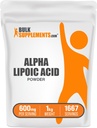 BulkSupplements.com Alpha Lipoic Acid Powder - ALA dodatek, Alfa Lipoic Acid 600mg - ALA Powder, Gluten Free - 600mg Alpha- Lipoic Acid per Serving, 5kg (11 liber) (balení po 5)