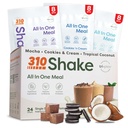310 Nutrition - All- In- One Strava Náhradní Shake - Nová formule s Fiber Rich Vegan Superfood Blend - Přírodní sladkosti - Nízký karb Shake, Keto & Paleo Friendly - Gluten Free - 26 Esenciální vitaminy & Minerály - Variety Shake Box
